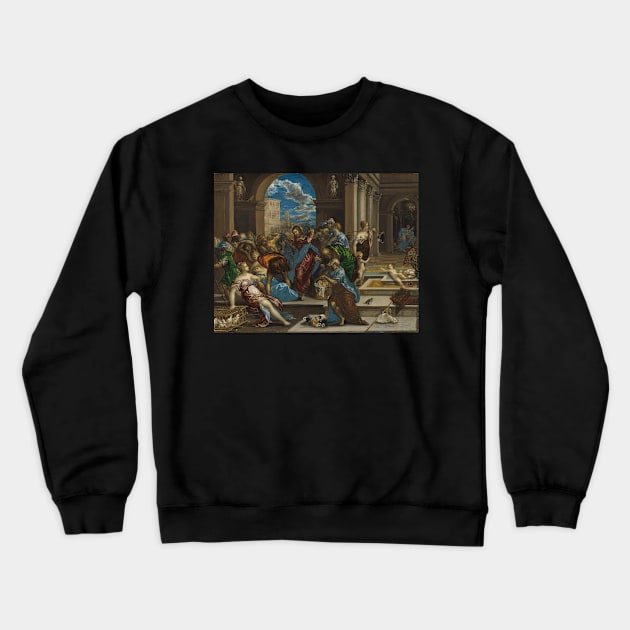 Christ cleansing the temple -  El Greco Crewneck Sweatshirt by Mota